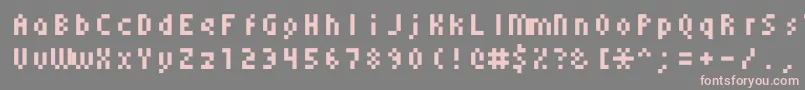 フォントMonoeger0555 – 灰色の背景にピンクのフォント