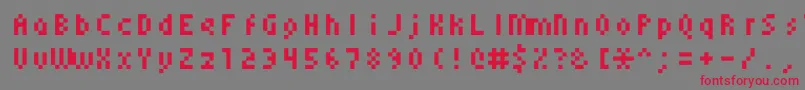 Monoeger0555 Font – Red Fonts on Gray Background