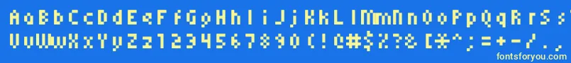 フォントMonoeger0555 – 黄色の文字、青い背景