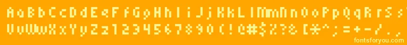Monoeger0555 Font – Yellow Fonts on Orange Background