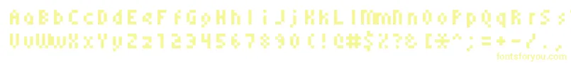 Monoeger0555-Schriftart – Gelbe Schriften auf weißem Hintergrund