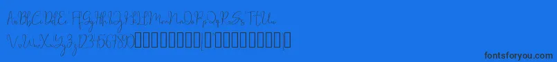 millow-Schriftart – Schwarze Schriften auf blauem Hintergrund