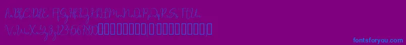 フォントmillow – 紫色の背景に青い文字