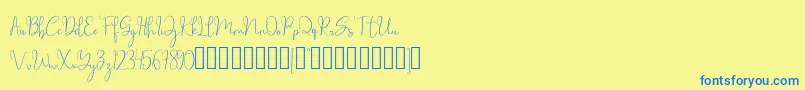 millow Font – Blue Fonts on Yellow Background