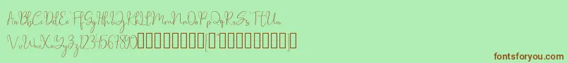 millow Font – Brown Fonts on Green Background