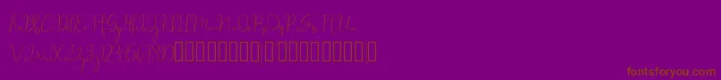 millow-Schriftart – Braune Schriften auf violettem Hintergrund