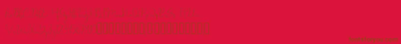 フォントmillow – 赤い背景に茶色の文字