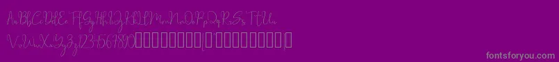 millow-Schriftart – Graue Schriften auf violettem Hintergrund