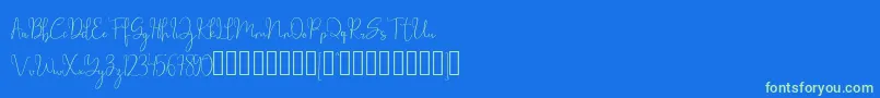 millow Font – Green Fonts on Blue Background