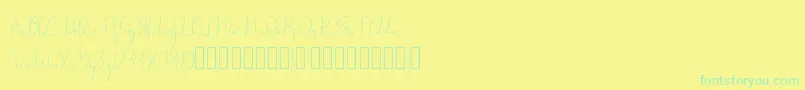 フォントmillow – 黄色い背景に緑の文字