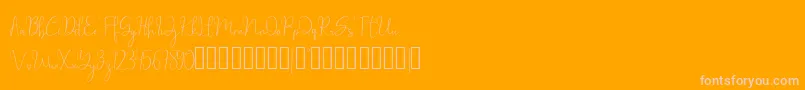 millow Font – Pink Fonts on Orange Background