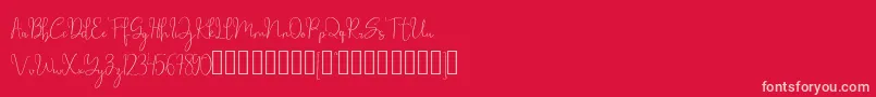 millow Font – Pink Fonts on Red Background