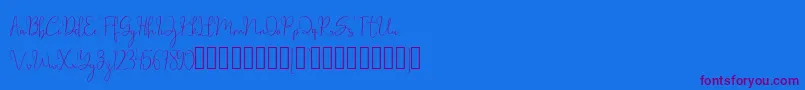 millow Font – Purple Fonts on Blue Background