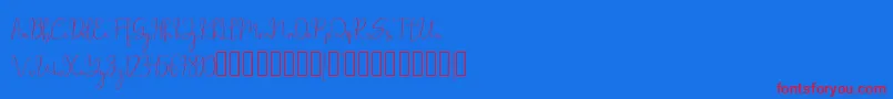 フォントmillow – 赤い文字の青い背景