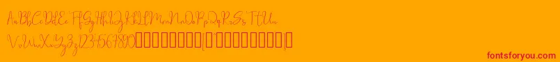 millow-Schriftart – Rote Schriften auf orangefarbenem Hintergrund