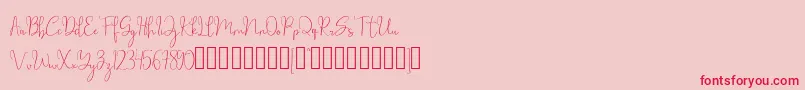 フォントmillow – ピンクの背景に赤い文字