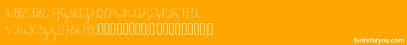 フォントmillow – オレンジの背景に白い文字