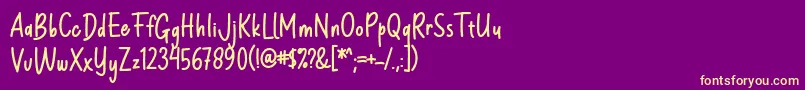 フォントMilloyste Font by Keithzo 7NTypes – 紫の背景に黄色のフォント