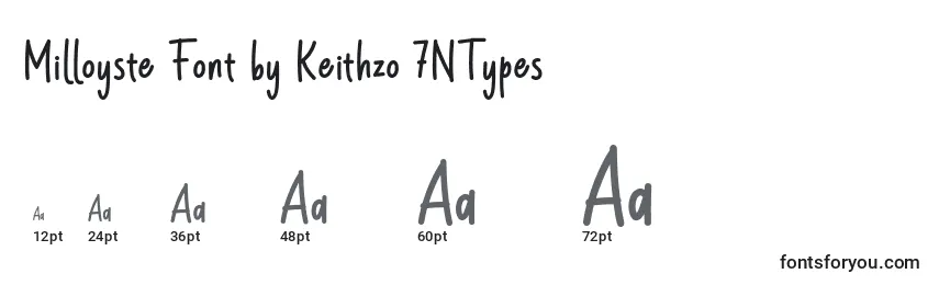 Größen der Schriftart Milloyste Font by Keithzo 7NTypes