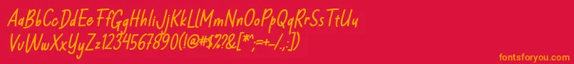 Milloyste Italic Font by Keithzo 7NTypes Font – Orange Fonts on Red Background