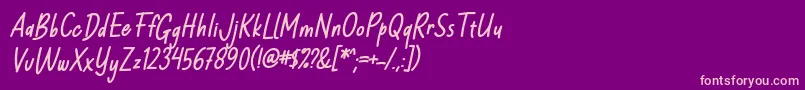 Milloyste Italic Font by Keithzo 7NTypes Font – Pink Fonts on Purple Background