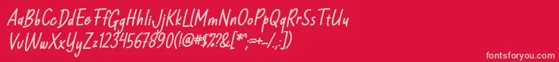 Milloyste Italic Font by Keithzo 7NTypes Font – Pink Fonts on Red Background