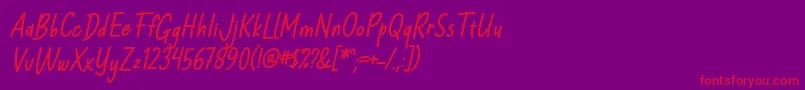 Milloyste Italic Font by Keithzo 7NTypes Font – Red Fonts on Purple Background