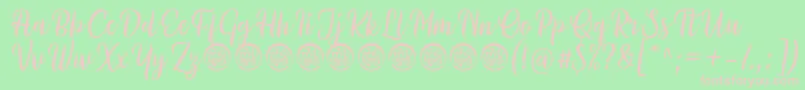 Fonte Millythea Font by 7NTypes D – fontes rosa em um fundo verde