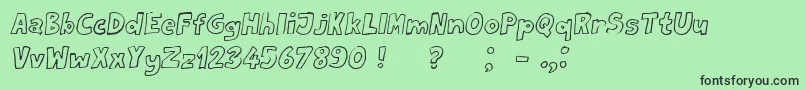 フォントMilord Italic – 緑の背景に黒い文字