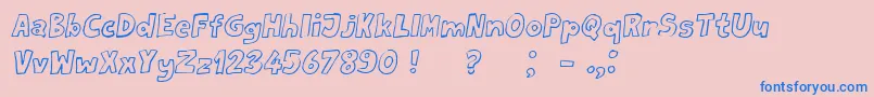 フォントMilord Italic – ピンクの背景に青い文字