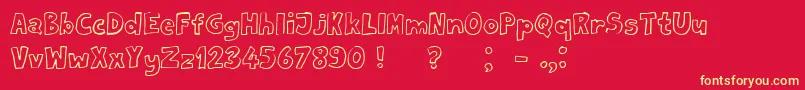 Milord Font – Yellow Fonts on Red Background