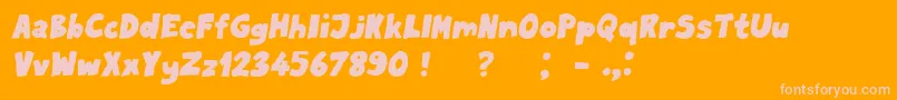 MilordBook Italic-Schriftart – Rosa Schriften auf orangefarbenem Hintergrund