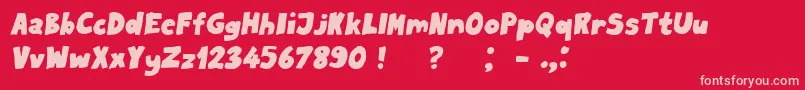 フォントMilordBook Italic – 赤い背景にピンクのフォント