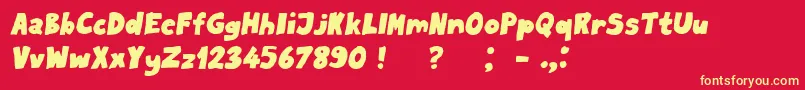 フォントMilordBook Italic – 黄色の文字、赤い背景