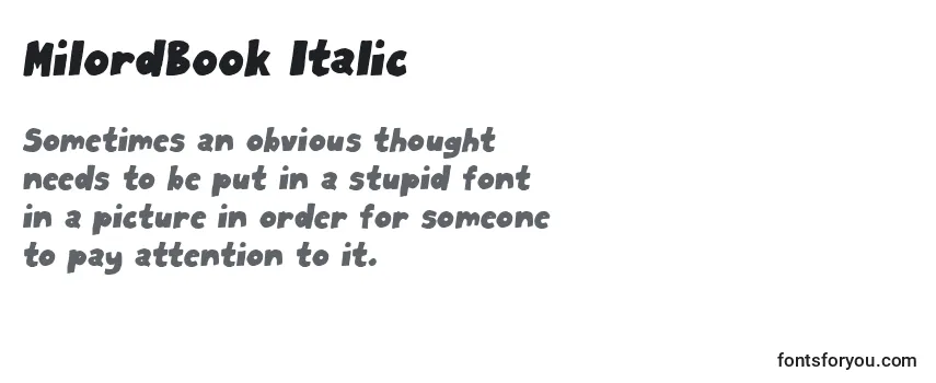 Schriftart MilordBook Italic