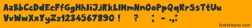 MilordBook-Schriftart – Schwarze Schriften auf orangefarbenem Hintergrund
