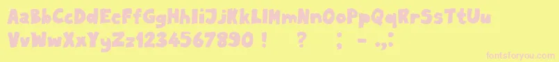 MilordBook Font – Pink Fonts on Yellow Background