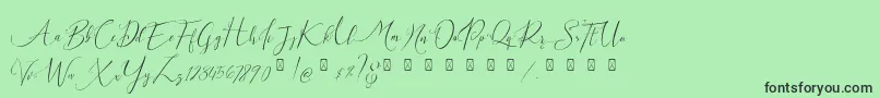 Milova Demo Font – Black Fonts on Green Background
