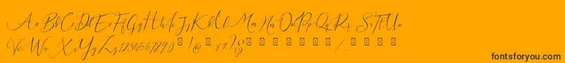 Fonte Milova Demo – fontes pretas em um fundo laranja