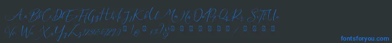 Milova Demo Font – Blue Fonts on Black Background