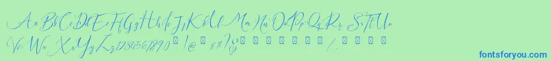 Milova Demo Font – Blue Fonts on Green Background