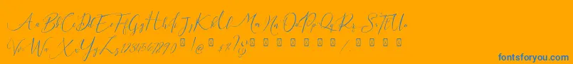 Milova Demo Font – Blue Fonts on Orange Background