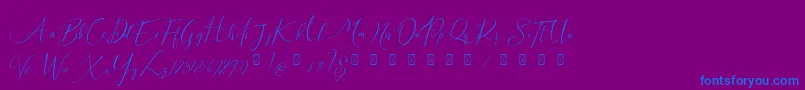 Milova Demo Font – Blue Fonts on Purple Background