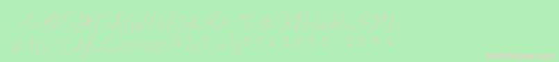 Milova Demo Font – Pink Fonts on Green Background