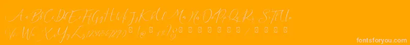 Milova Demo Font – Pink Fonts on Orange Background