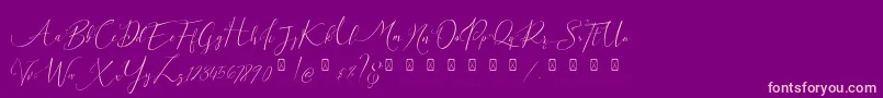 Milova Demo Font – Pink Fonts on Purple Background