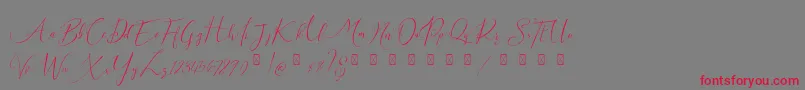 Milova Demo Font – Red Fonts on Gray Background