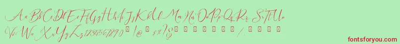 Milova Demo Font – Red Fonts on Green Background