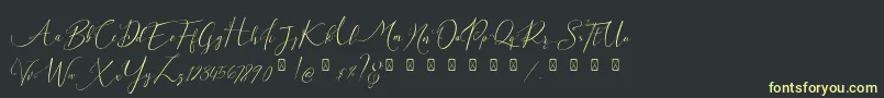 Milova Demo-Schriftart – Gelbe Schriften auf schwarzem Hintergrund