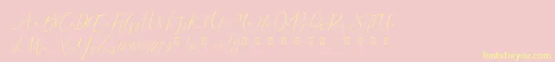Milova Demo Font – Yellow Fonts on Pink Background